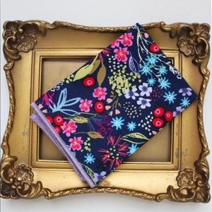 Men’s Floral Blue Pink Reversible Pocket Square